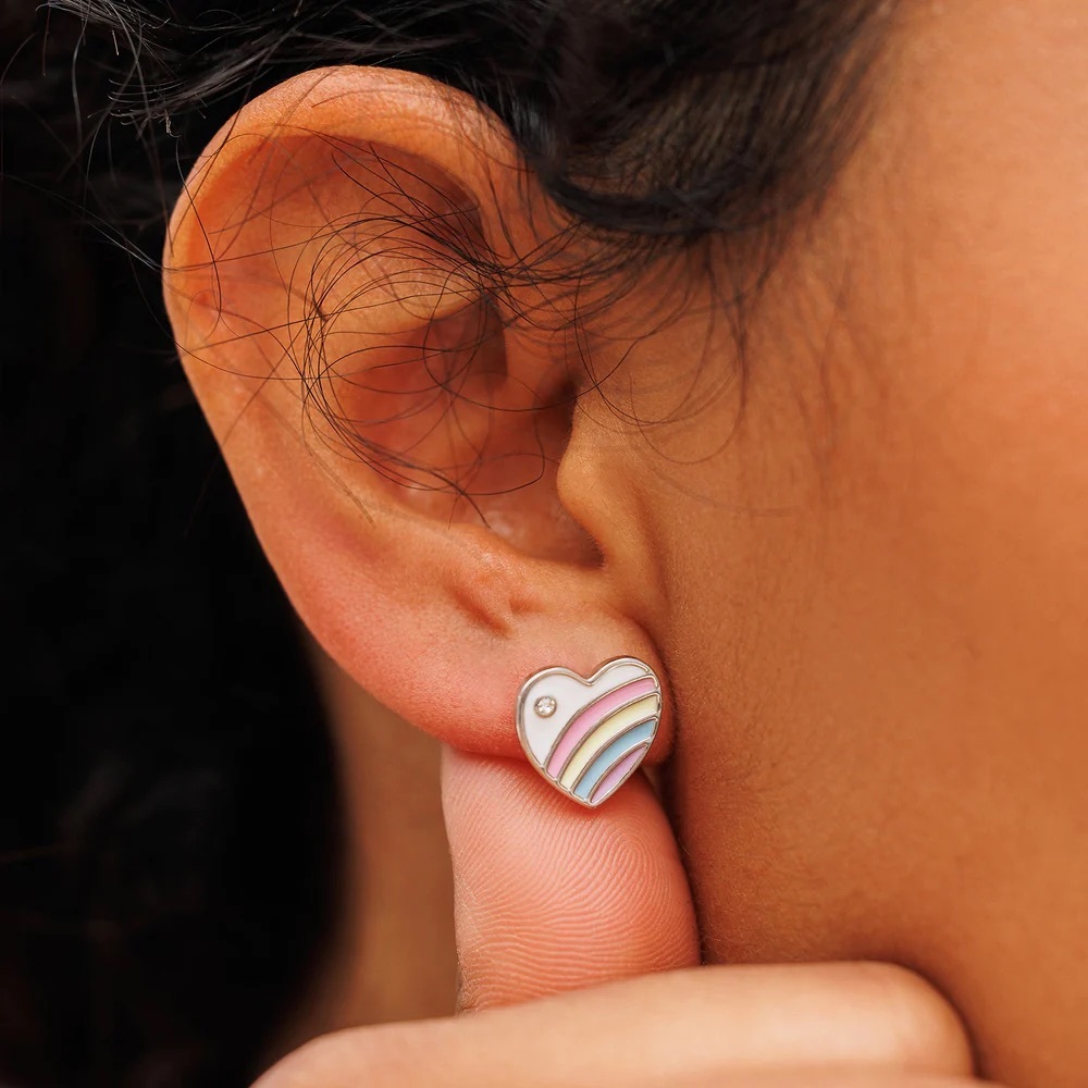 🩷BRAND NEW Pura Vida Pastel Rainbow Heart Earrings